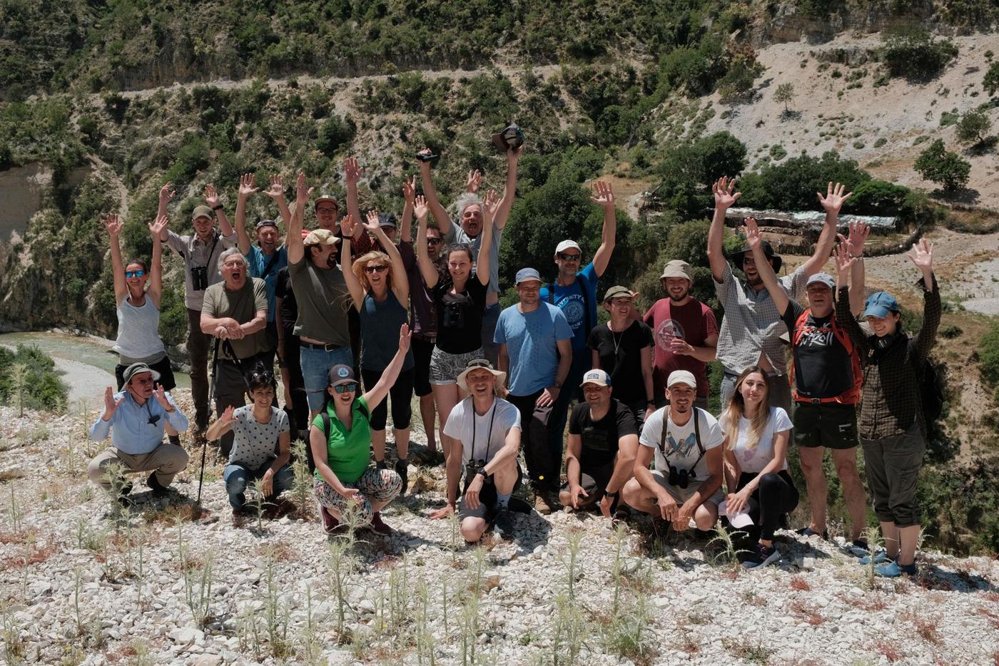 Flussforscher am Ende der Expedition